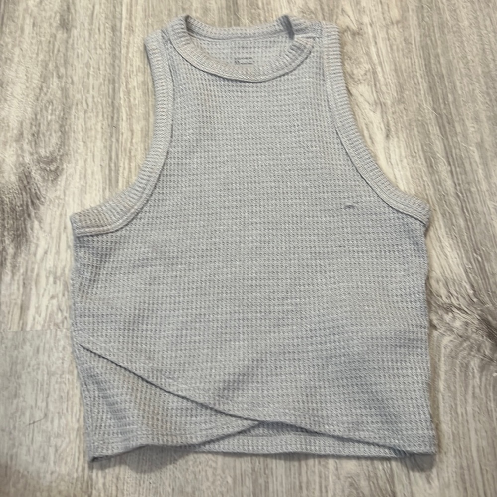 gray waffle knit tank top crossover. Size XS